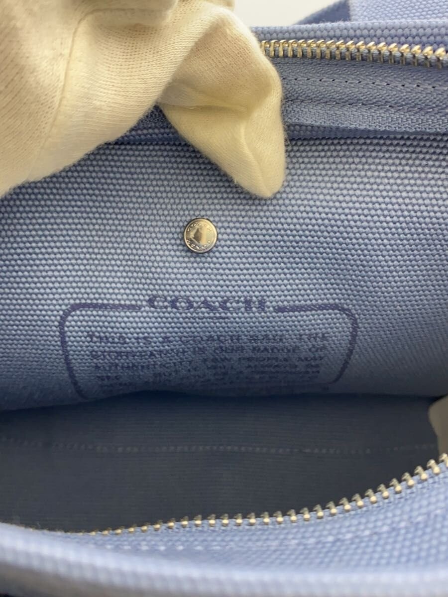 COACH Canvas Handbag, Blue, Solid Color, CP164 thumbnail 5