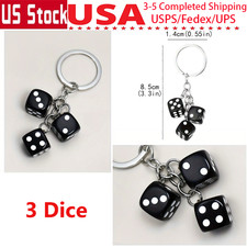 Lucky Dice Keychain With 3 Dice Fun Novelty Charms Gift For Gamers Cars 2 color