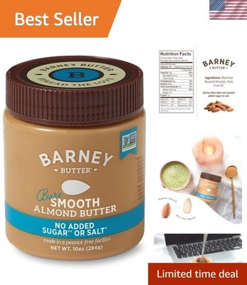 Bare Smooth Almond Butter 10 Oz - No Added Sugar & Salt, Ultra-Smooth Spread