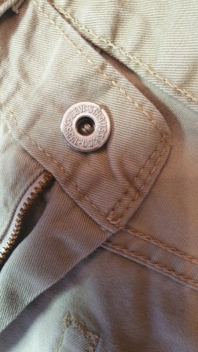 Jeans chino Levi's 505 uomo beige dritto taglia W34 L30 morbido 100% cotone demin - Foto 7 di 10