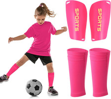 Soccer Shin Guards for Kids Youth Teens Adults Pads Medium, Pink