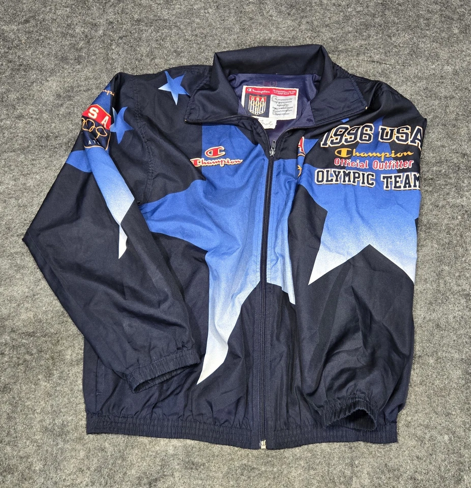 Chaqueta de Pista De Colección 1996 Champion Team EE. UU. Juegos Olímpicos de Atlanta, Star Youth XL 18/20 Foto 2 de 4