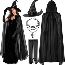 Women's Witch Costume Halloween Witch Accessories Set Adult Cosplay Party Outfit
