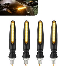 Motorcycle Turn Signal Lights, 12V Flowing Sequential LED 4 PCS Yellow