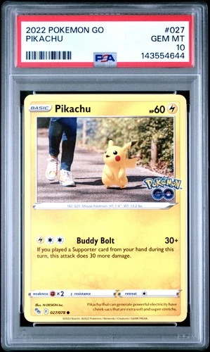2022 POKEMON GO #027 PIKACHU PSA 10