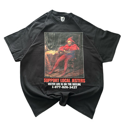 Stanczyk Support Local Jester Tee Goth Grunge Alternative Emo Black Shirt Mens