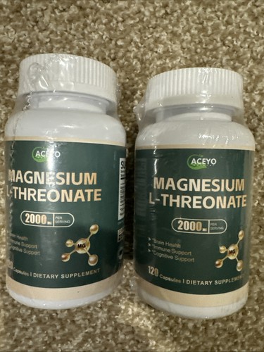 2 x Magnesium L Threonat 120 Veggie Caps 2000 mg, bioverfügbar Magnesium