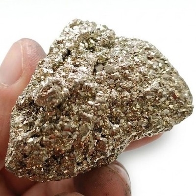 Pyrit 94 g Peru Gold-Glanz Rohstein Kristall-Cluster Sammlerstück Mineral Stufe