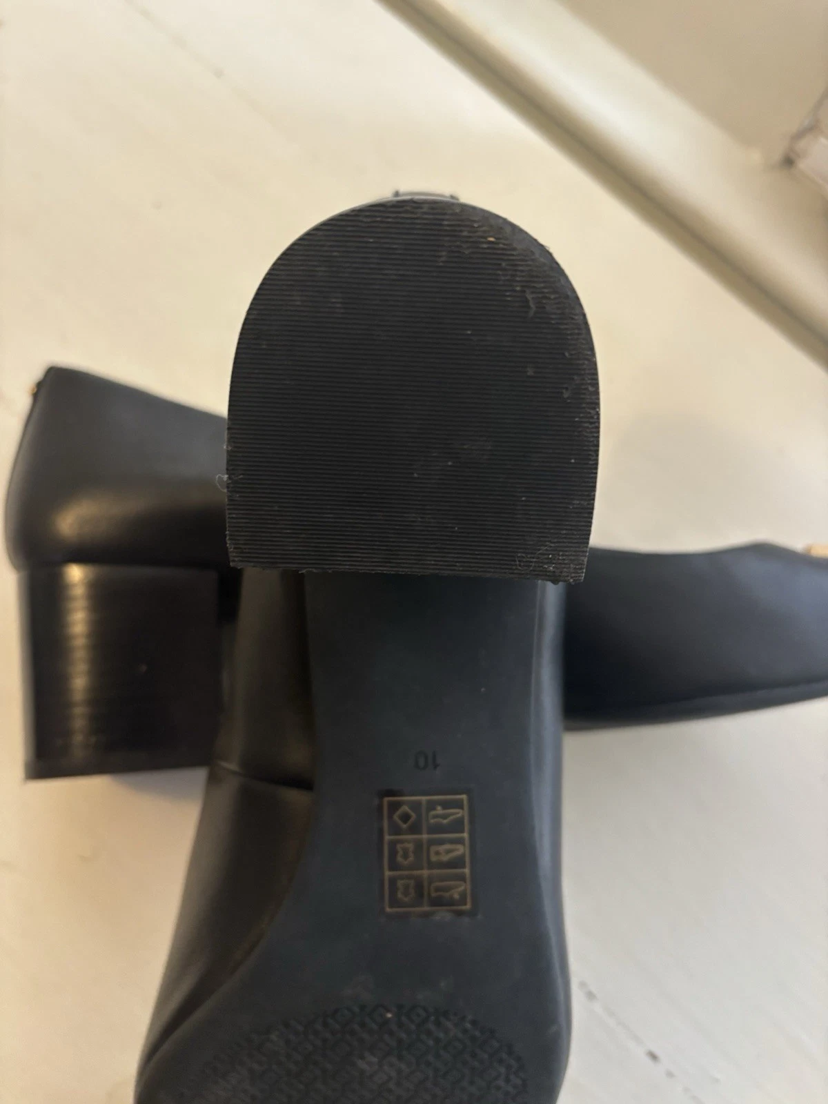 TORY BURCH Everly Tacco a Blocco con Punta a Cappuccio in Pelle Nero Taglia 10