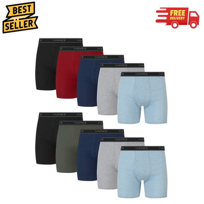 Hanes Men's Value Pack Assorted Boxer Briefs Cotton Underwear, Muticolor, S-3XL