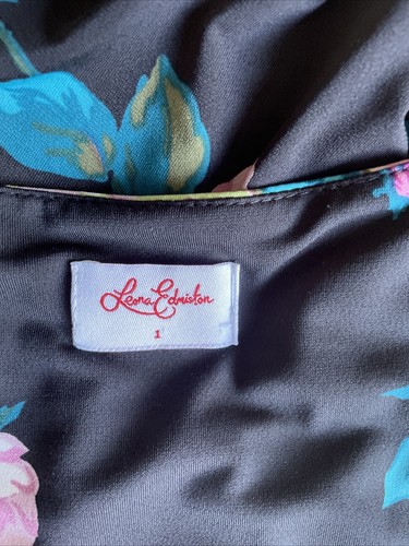 Leona Edmiston size 1 (AU10) Small Arwen Dress Black Pink Floral Print Dress EUC - Picture 8 of 16