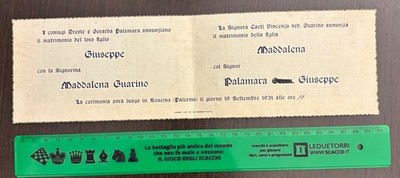 Beautiful participation wedding fine cardboard - Baucina Palermo 1931