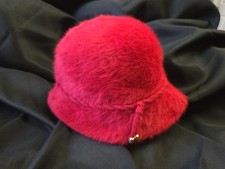 Vintage Kangol Fuzzy Cloche Hat Red Made in England for B Altman  Co