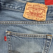 Vintage Levis Jeans Mens 36x33 Blue 501xx Straight Button Fly USA Faded Blue