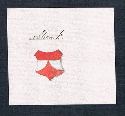 18. Jh. Schenk Adel Handschrift Manuskript Wappen manuscript coat of arms