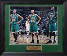 Paul Pierce Ray Allen Kevin Garnett Triple Autograph Photo 23×27 Fanatics