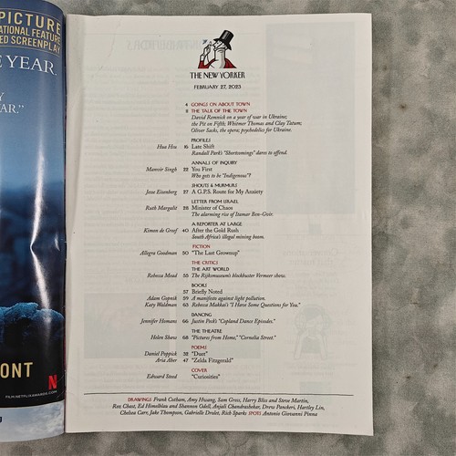 The New Yorker Magazine Feb 27 2023 “Curiosities” Cover, Vermeer, Back Issue - Picture 2 of 2