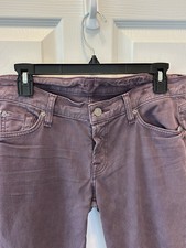 7 for All Mankind Women's Plum Color Cropped Skinny Jeans Size 30 New With Tags