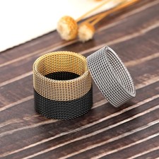 Stainless Steel Ring Mesh Band Couple Matching Wedding Anniversary Jewelry