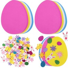 180 Pcs Easter Foam Stickers Set Easter Foam Eggs and Bunny Chick Stickers Cra