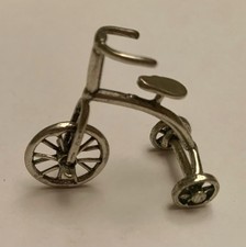 Microfusione Bicicletta antica Scultura Argento 800 cm. 4 x3 x Hcm. 2 Peso gr.11