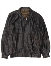 Giacca Bomber Uomo Lavorazione Artigiana Pelle IT 48 Medium Pelle Nera KS08