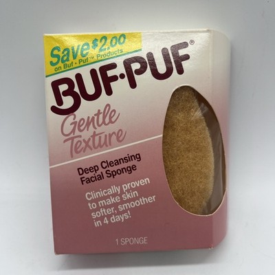 Vintage 1989 BUF PUF Gentle Texture Deep Cleaning Facial Sponge Clinic Proven