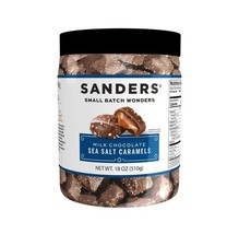 New SANDERS Milk Chocolate Sea Salt Caramels - 18 oz Jar, Fine Chocolates Snack