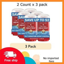 6 pack Old Spice Aluminum Free, Men's Deodorant, Aqua Reef, 3.0 oz
