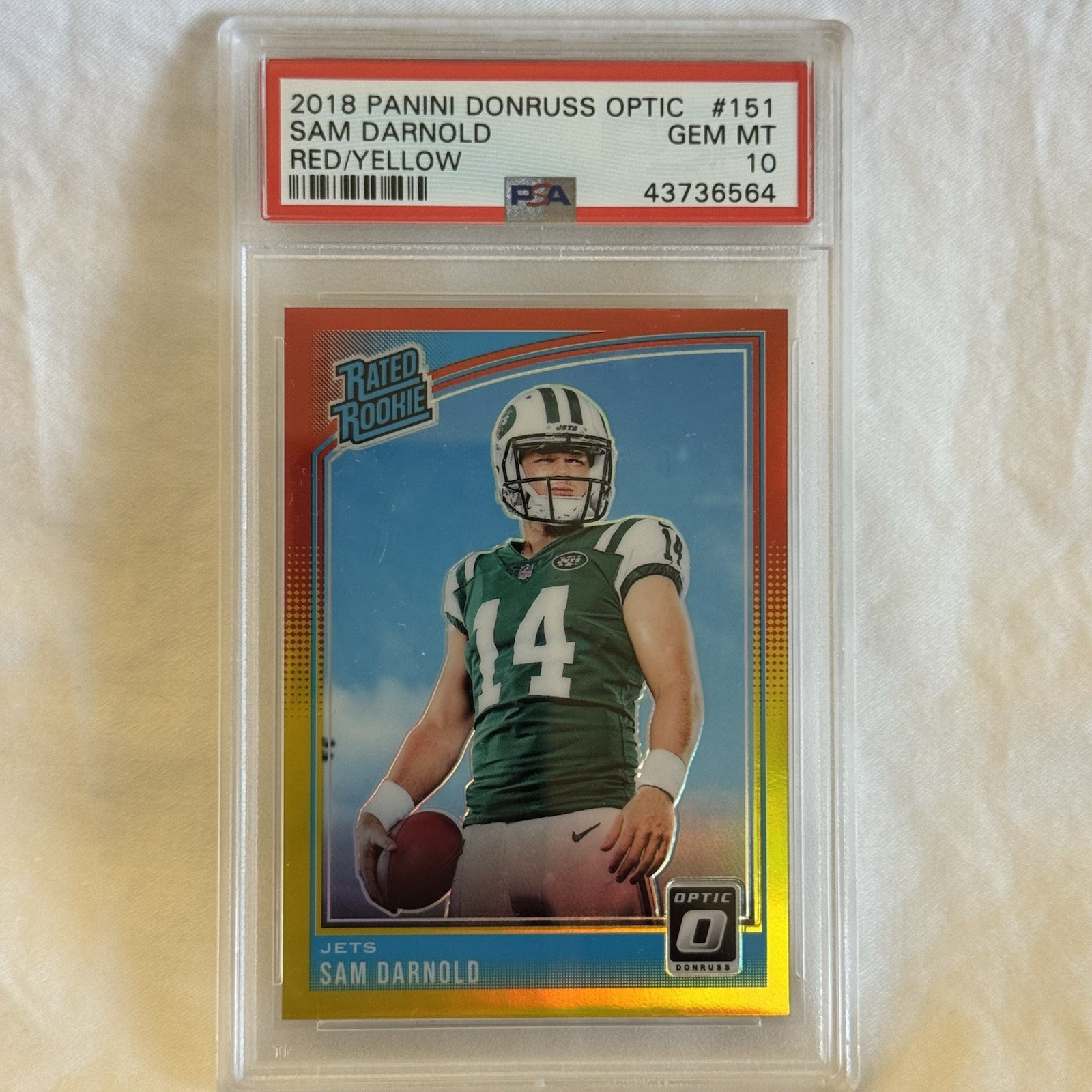 Sam Darnold Panini Donruss Optic #151 Red/Yellow