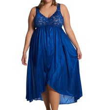 Shadowline 35737X Plus Silhouette Nylon Tricot Hi-Low Gown