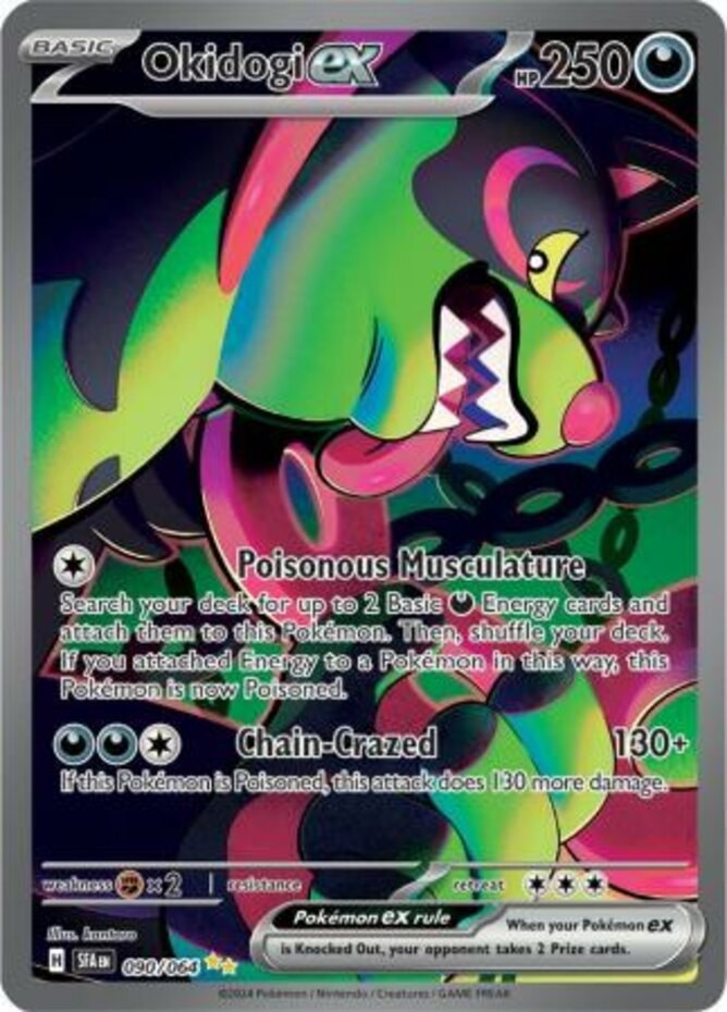 NM-Mint Okidogi ex - 090/064 - Special Illustration Rare Pokemon Shrouded Fable