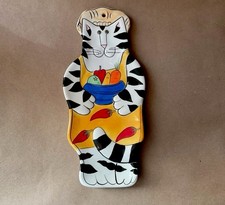 Vintage Catzilla Ceramic Spoon Holder/Wall decor by Candace Reiter Cat with Veg.