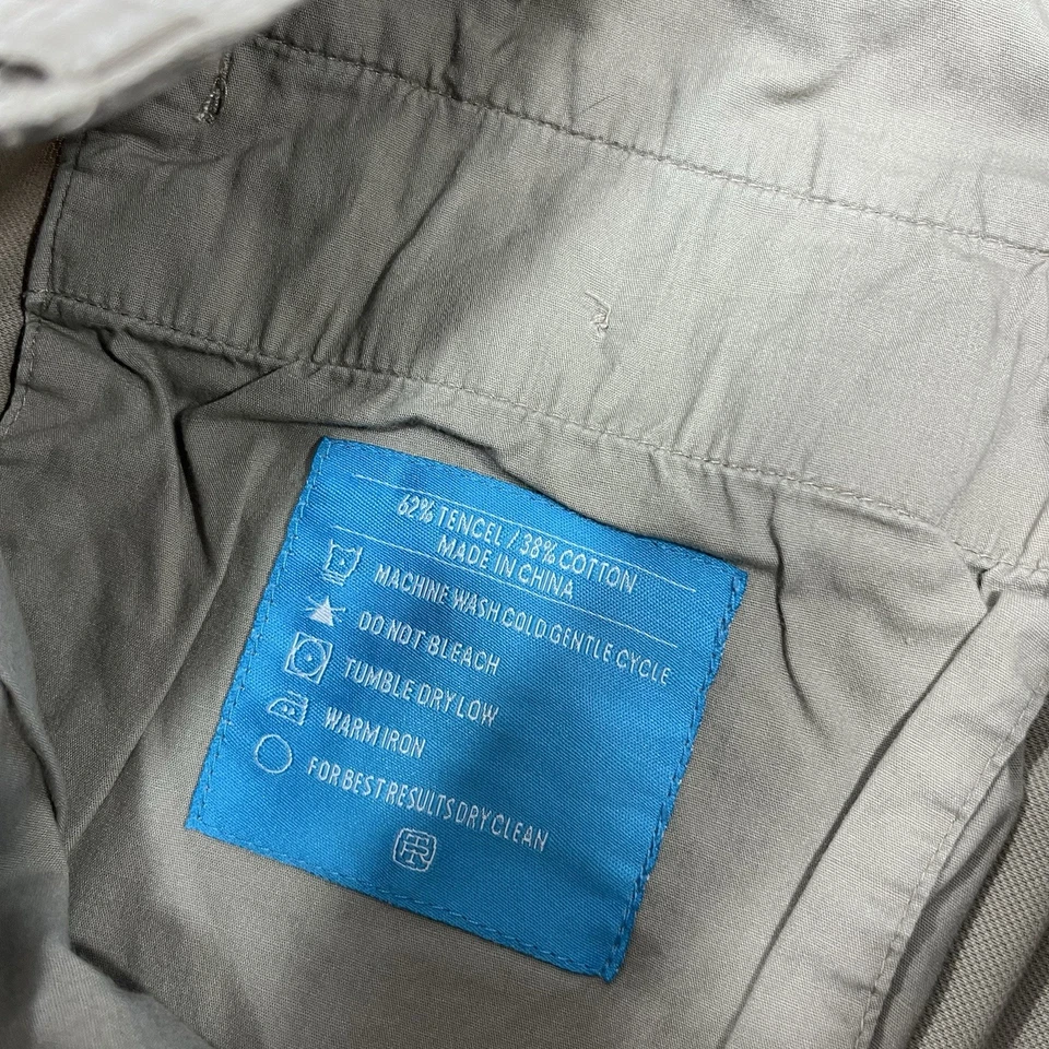 Мужские шорты Tori Richard Honolulu Tencel 34 бежевые хаки чино для гольфа плоские спереди 8 дюймов - Изображение 4 из 4