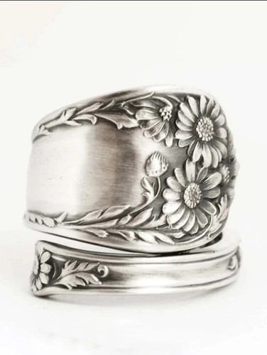 Viktorianischer Vintage europäischer Stil Löffel Griff Besteck Ring (Größe: 9) Neu ohne Etikett - Bild 1 von 6