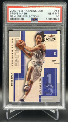 2003 Genuine Steve Nash EXTR RARE REFLECTION /99 JERSEY # MATCH 13! PSA 10 GHOST