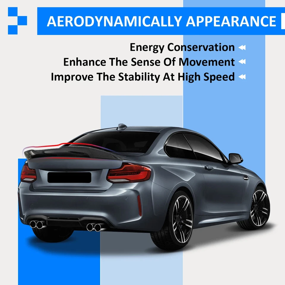 Fits BMW F22 M235i Carbon Fiber Look Duckbill Highkick Trunk Spoiler PSM Style Foto 4 de 4