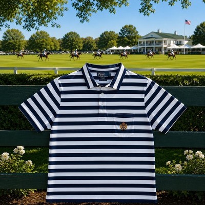 Polo Ralph Lauren Polo Shirt 90s Vintage Stripe Royal Crown Crest Cookie Logo