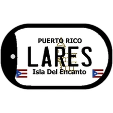 Lares Puerto Rico Metal Novelty Dog Tag Necklace 2" x 1"