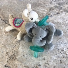 WUBBANUB MARY MEYER LLAMA ELEPHANT PLUSH PACIFIER SOOTHERS BUNDLE