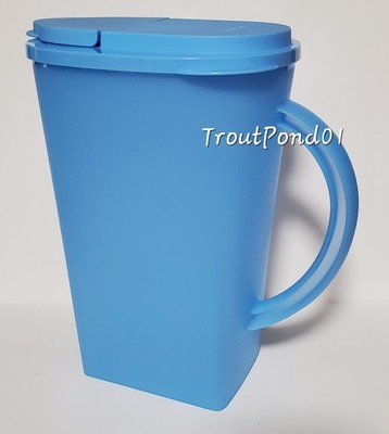 Tupperware Gallon Pitcher Floresta Oval 3.7L Flip Top Cap Sky Blue Sturdy Handle