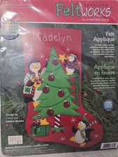 Dimensions Felt Works 18" Stocking Kit, Tree and Family of Penguins L K