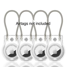 Cable AirTag Keychain Holder with Key-4pk. Transparent  See Description