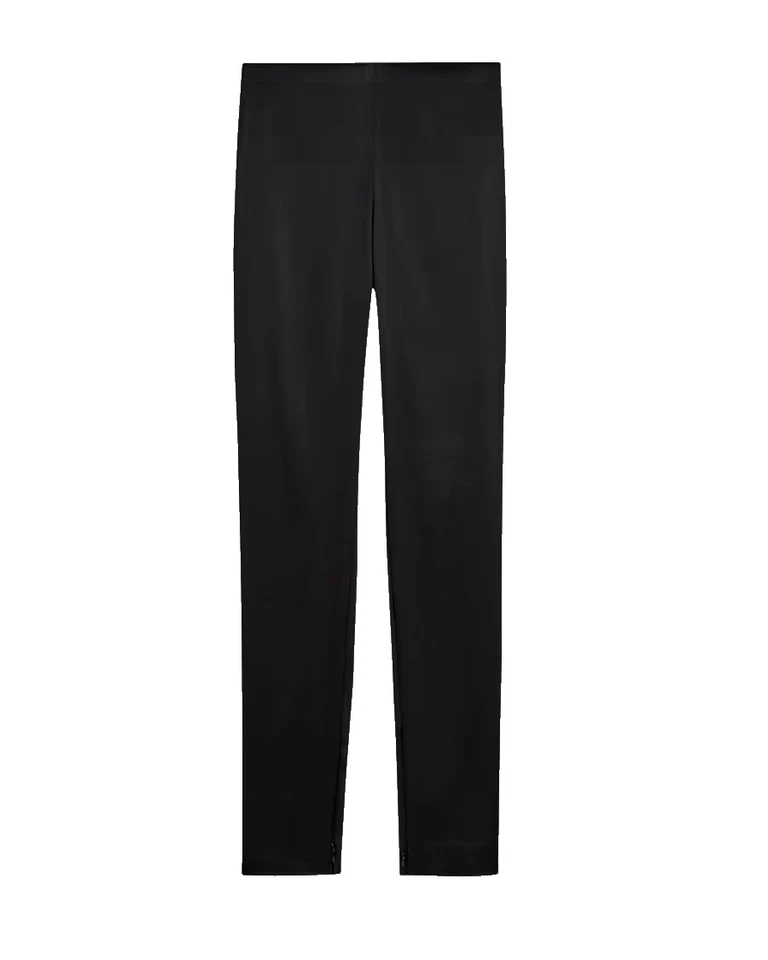 Legging ajustado Theory marrón satinado elástico cremallera al tobillo talla 2 Foto 2 de 4