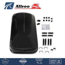 New 14 Ft Abs Car Roof Top Box Cargo Luggage Carrier 2 Locks Toolless Install