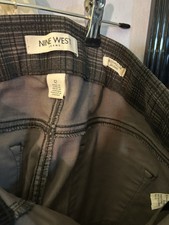 Nine West Blue Plaid Heidi Pull On Skinny Pants Women Size 12