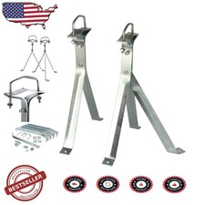 Heavy-Duty 12" TV Antenna Mast Wall Mount Pair - Sturdy Metal Brackets w/ Bolts