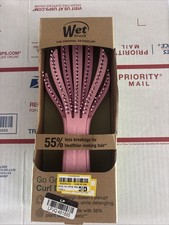 Wet Brush Go Green Curl Detangler Hair Brush, Pale Pink, Ultra-Soft IntelliFlex