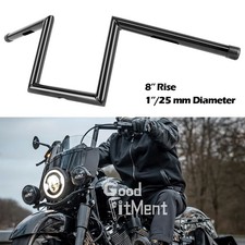 8" Rise 1 Inch Ape Hanger Z-Bars Handlebar For Harley Davidson Softail Breakout