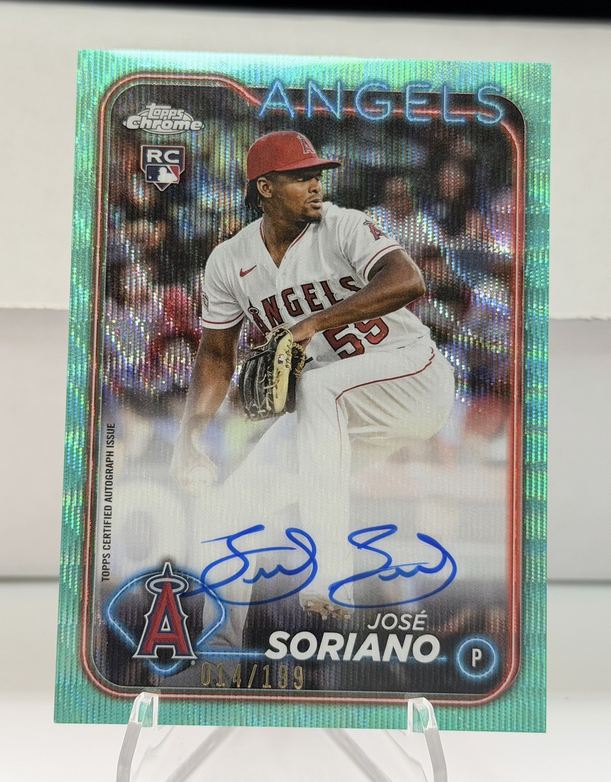 2024 Topps Chrome - Rookie Autographs Jose Soriano #RA-JS Aqua Wave Refractor...